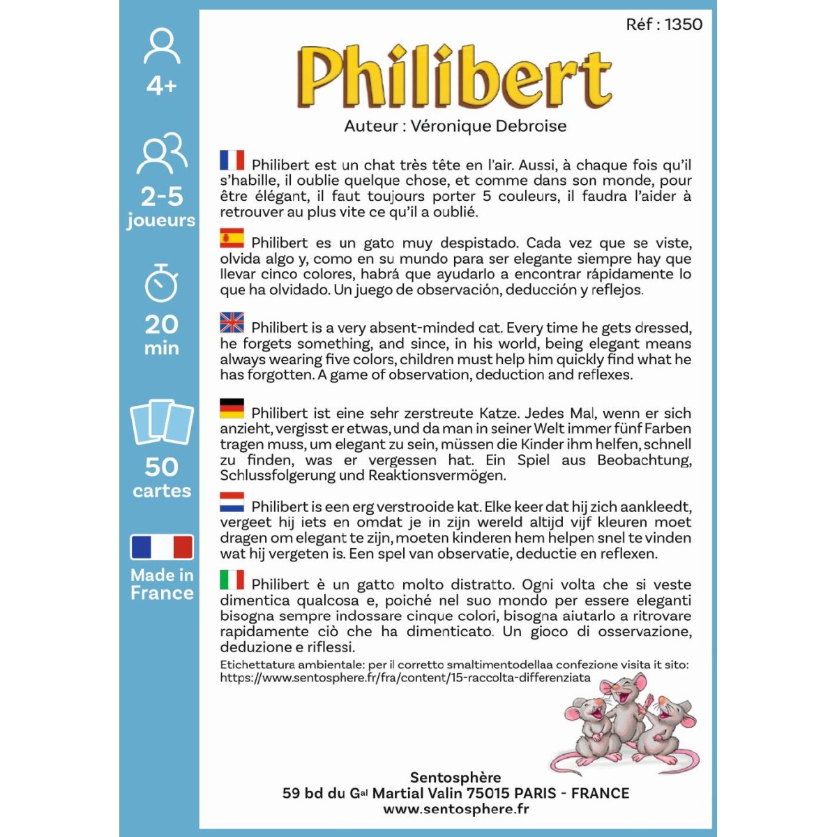 Gra karciana Philibert 4+ – SentoSphere