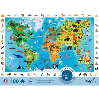 Puzzle obserwacyjne 100 Zwierzęta Świata +6, Calypto | Dadum