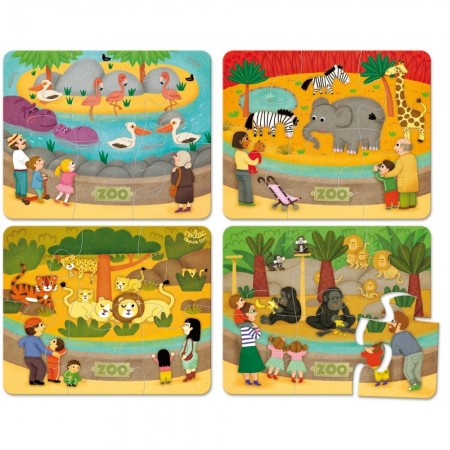 Vilac Zoo puzzle drewniane 4x6 elementów dla dzieci +2 Vilac Zoo puzzle drewniane 4x6 elementów dla dzieci +2
