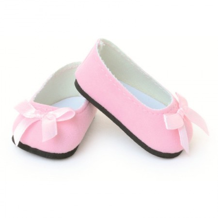 Buty dla lalek 39-48cm balerinki różowe ze wstążką, Petitcollin Buty dla lalek 39-48cm balerinki różowe ze wstążką, Petitcollin