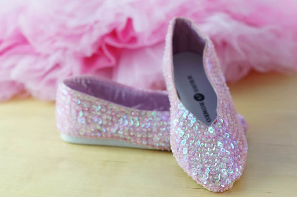 Baletki Lilly, różowe cekiny, Rose & Romeo