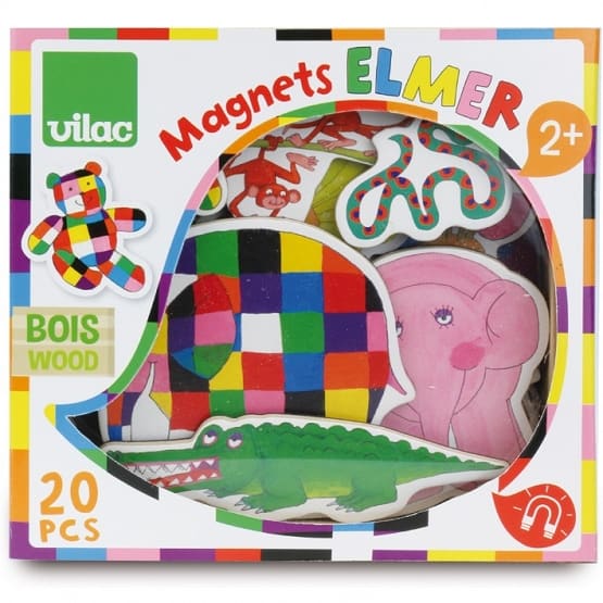  Magnesy drewniane Elmer 20 sztuk, Vilac