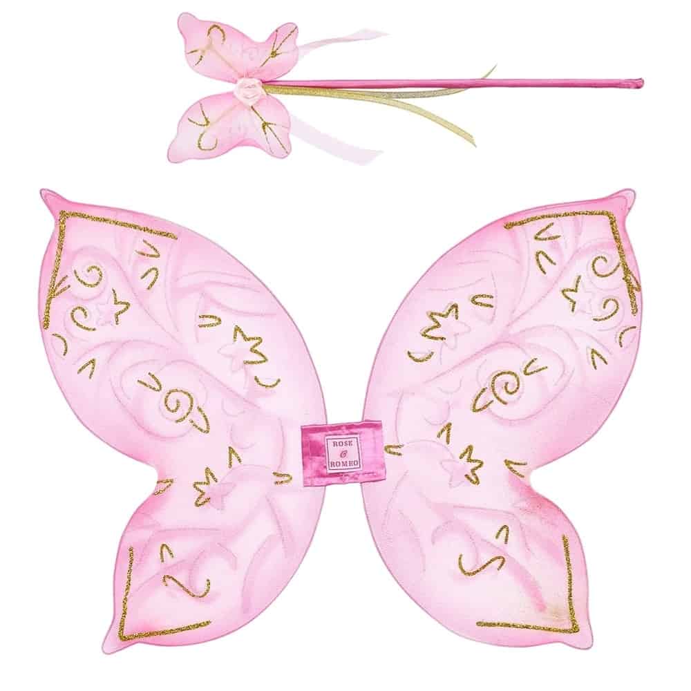 Riva skrzydła i różdżka różowe i złote, Rose & Romeo