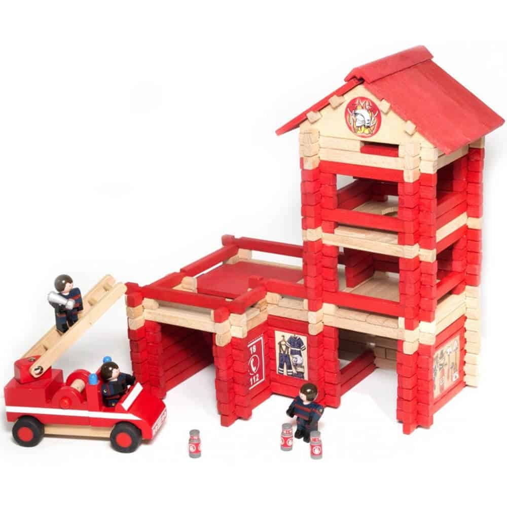 Remiza Strażacka z pojazdem 210 klocków, JeuJura