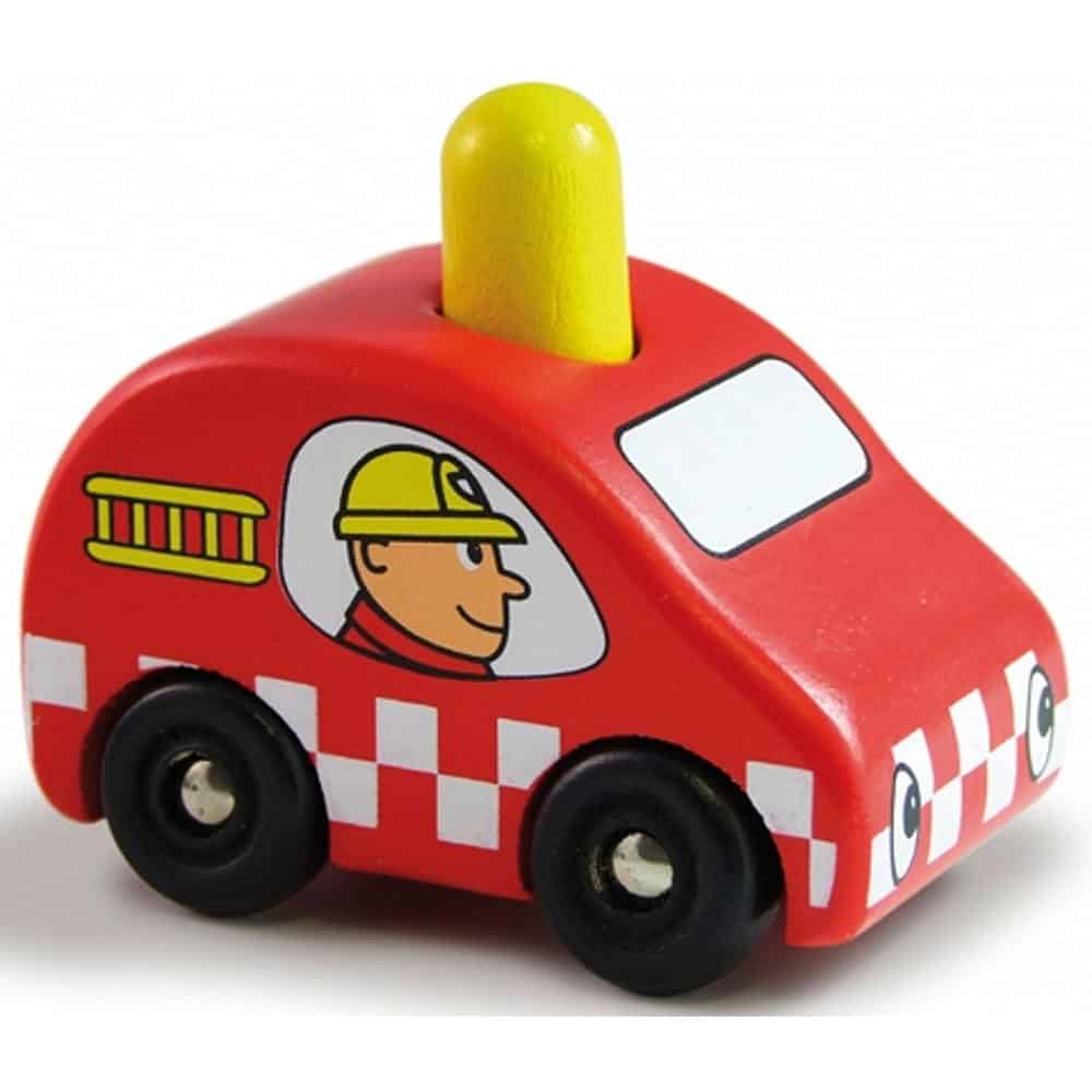 Strażak samochodzik drewniany z piszczałką, Vilac