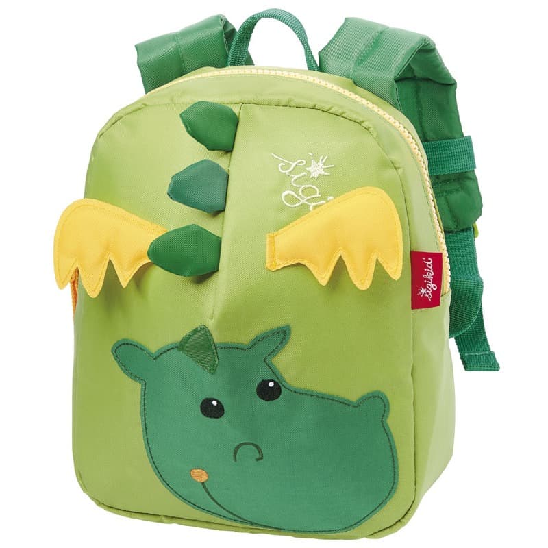 Zielony plecak ze smokiem, do przedszkola